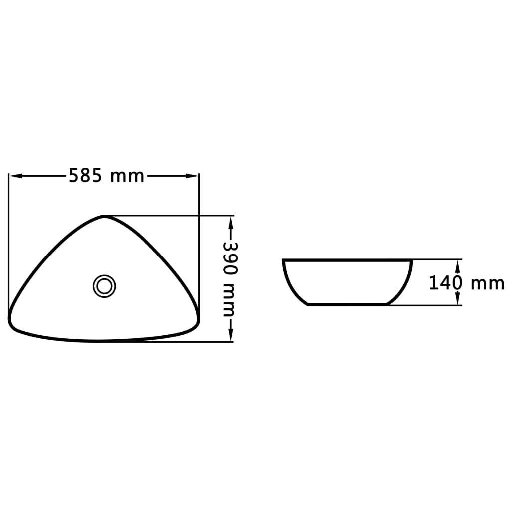 vidaXL Umivalnik 58,5x39x14 cm keramičen črn