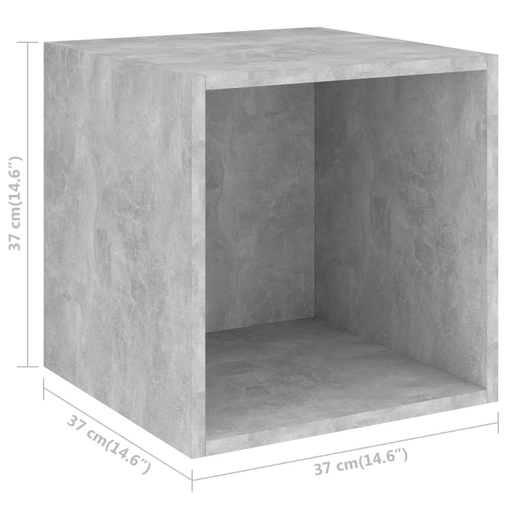 vidaXL Stenske omarice 4 kosi betonsko sive 37x37x37 cm iverna plošča