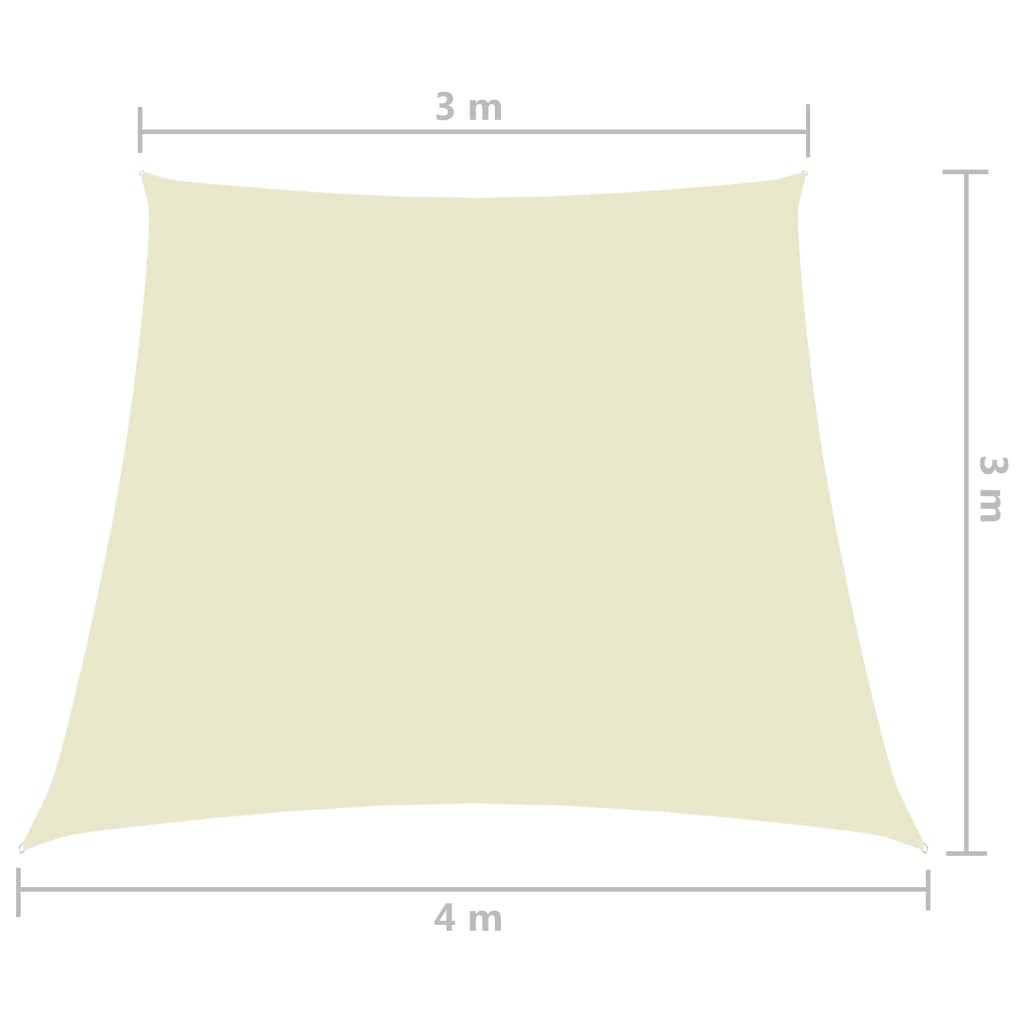 vidaXL Senčno jadro oksford blago trapez 3/4x3 m krem