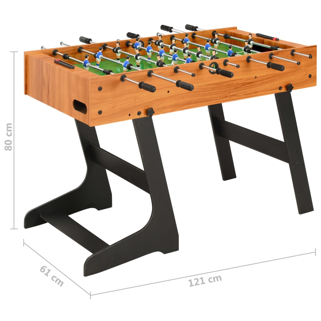 vidaXL Zložljiva miza za namizni nogomet 121x61x80 cm svetlo rjava