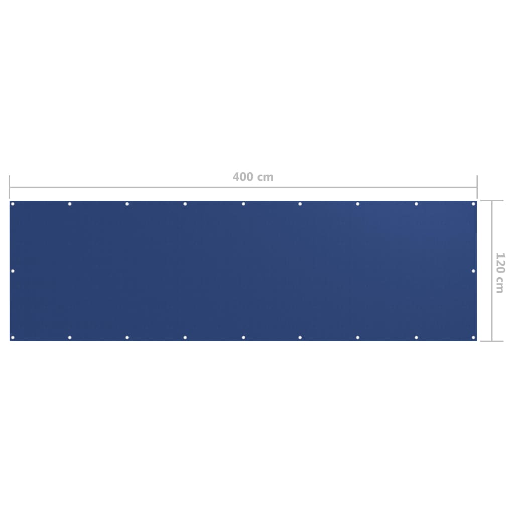 vidaXL Balkonsko platno modro 120x400 cm oksford blago