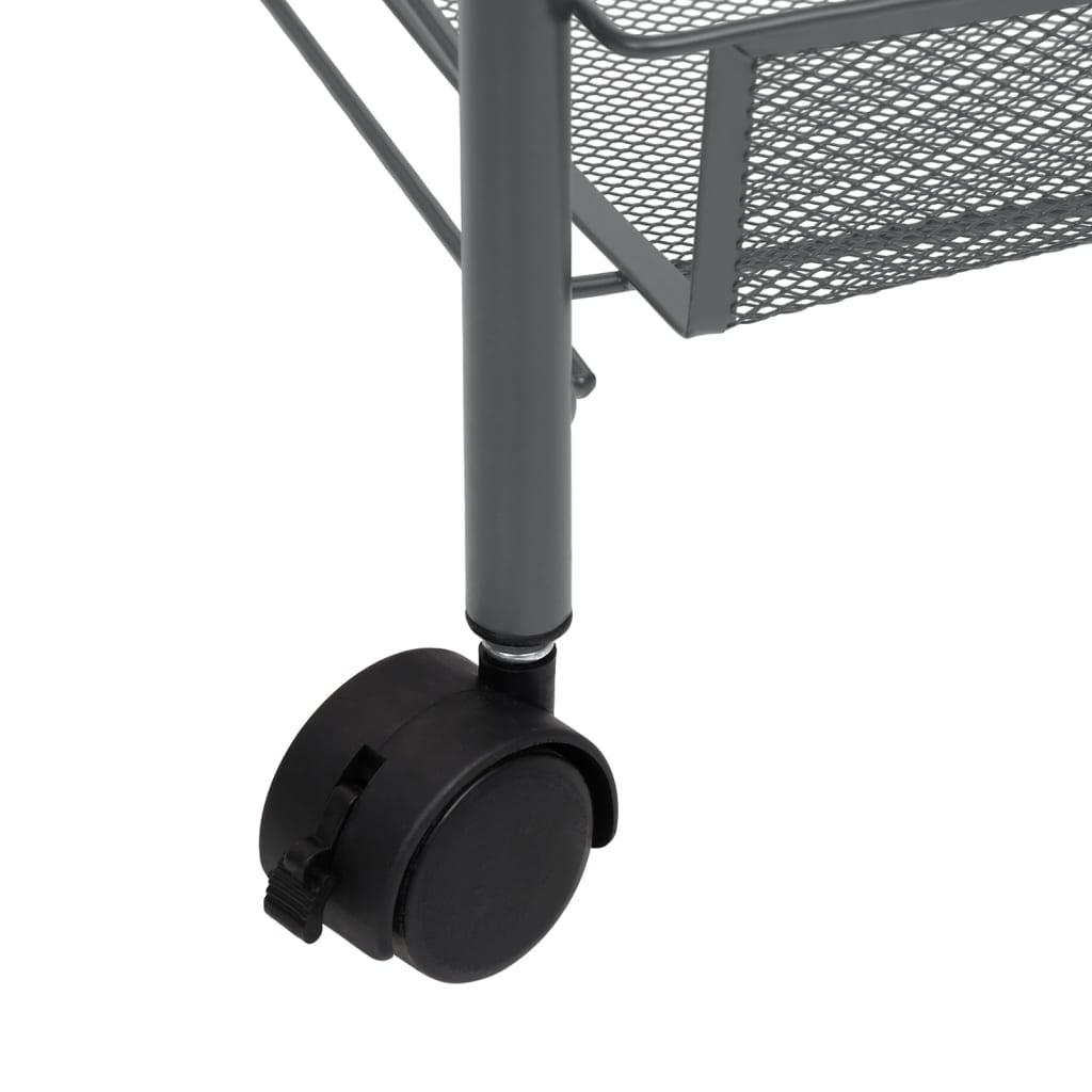 vidaXL 5-nadstropni kuhinjski voziček siv 46x26x105 cm železo