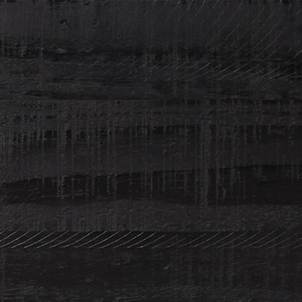 vidaXL Komoda črna 110x35x70 cm trdna borovina