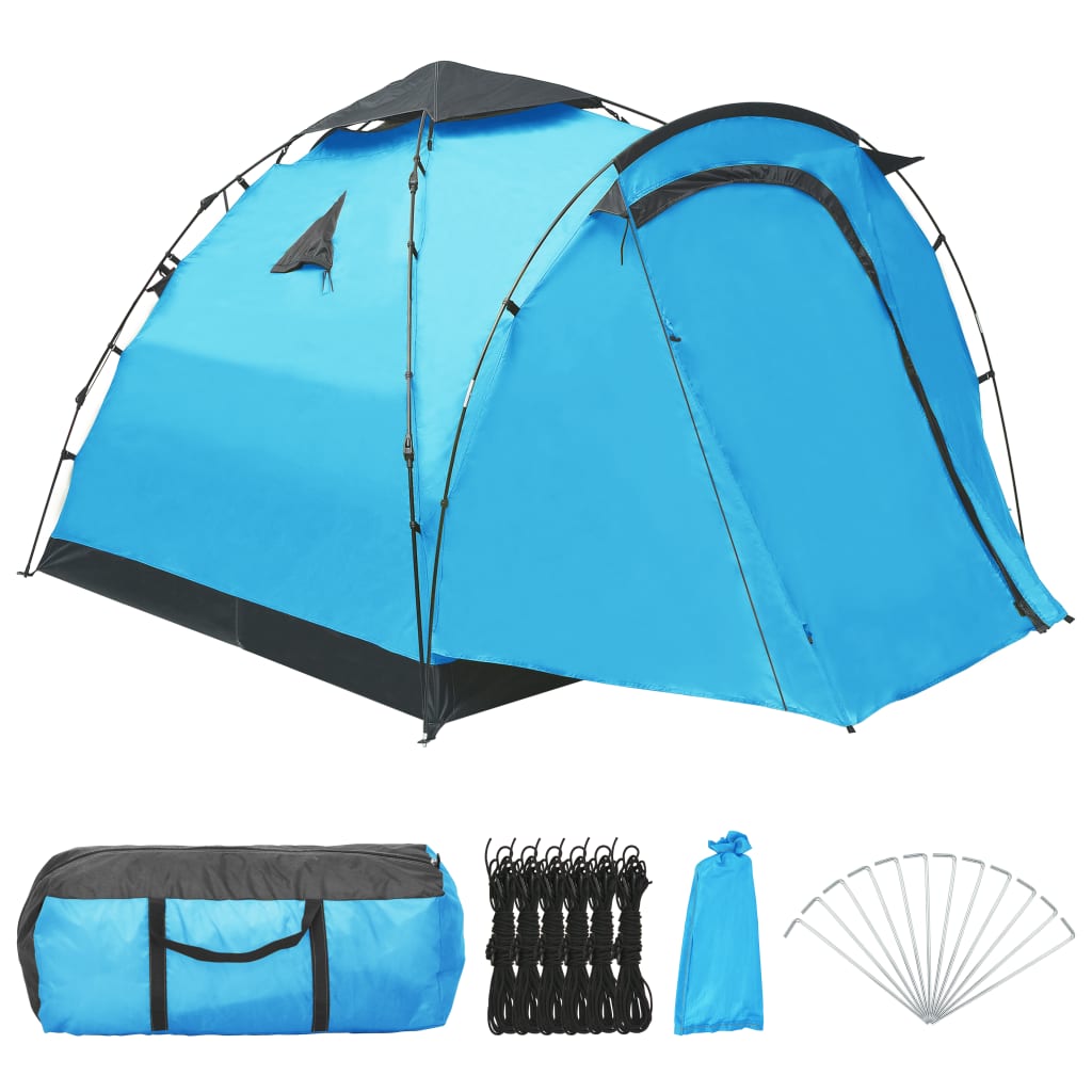 vidaXL Pop up šotor za kampiranje za 3 osebe moder