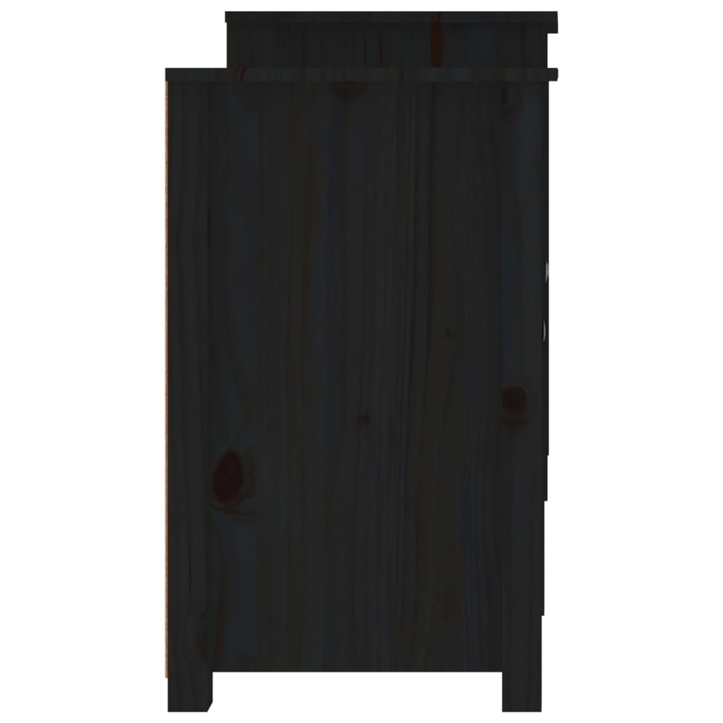 vidaXL Komoda črna 164x37x68 cm trdna borovina