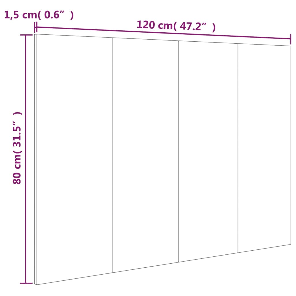 vidaXL Posteljno vzglavje rjava hrast 120x1,5x80 cm konstruiran les
