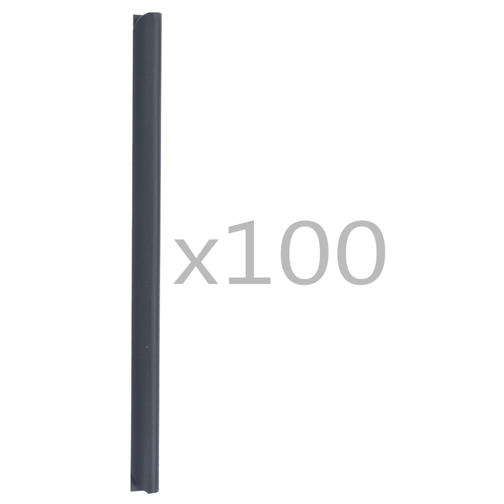 vidaXL Pritrdilne spone za ograjo 100 kosov PVC antracitne