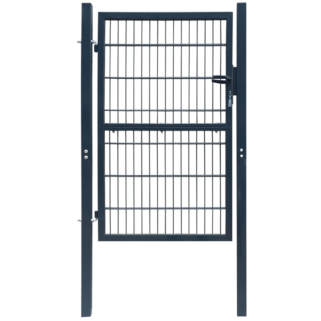 vidaXL 2D ograjna vrata (enojna) antracitno siva 106x230 cm