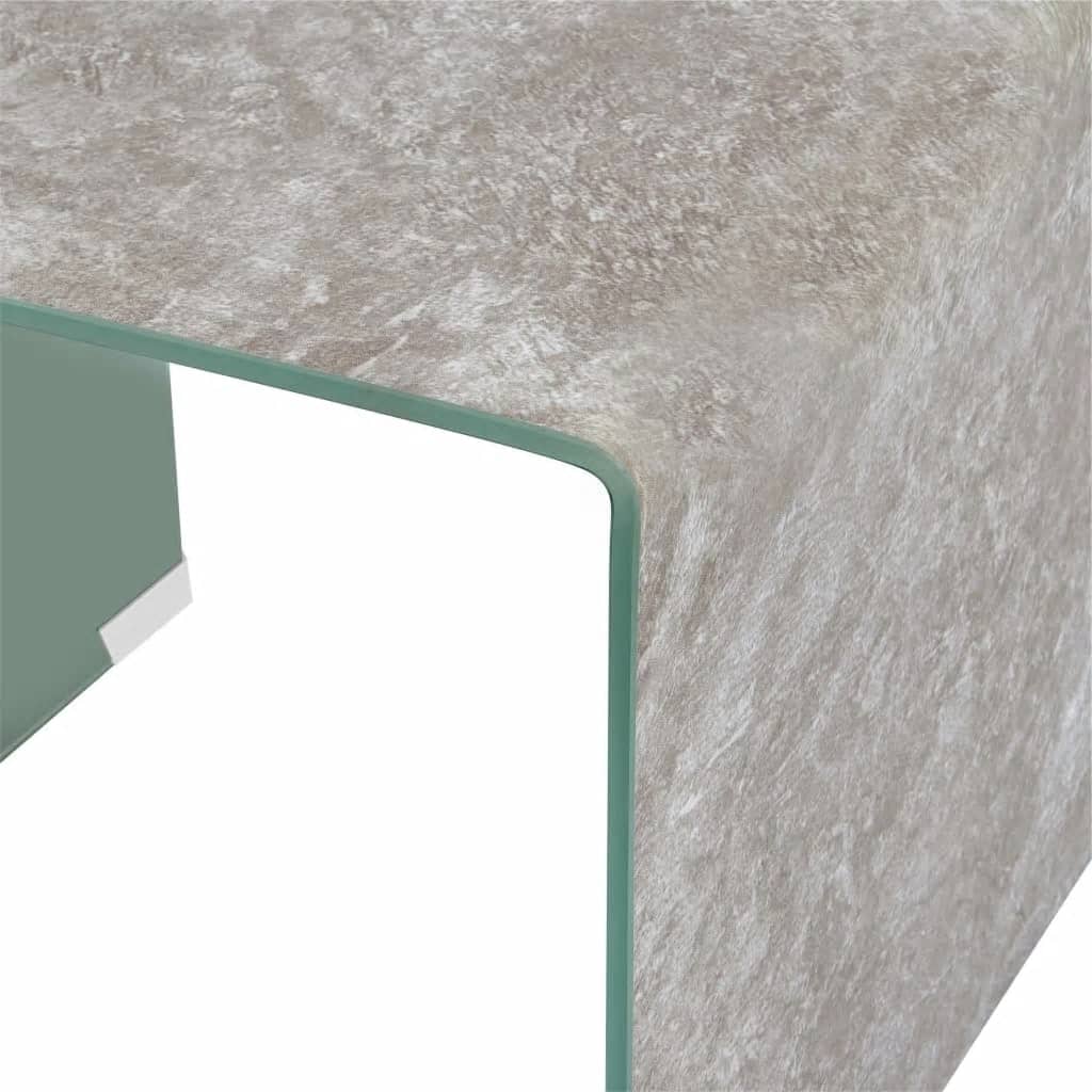 vidaXL Klubska mizica rjav marmor 50x50x45 cm kaljeno steklo