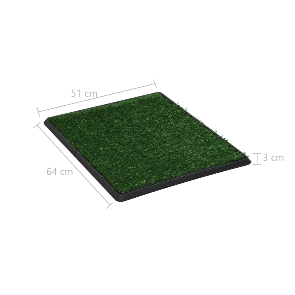 vidaXL Stranišče za hišne ljubljenčke z umetno travo zeleno 64x51x3 cm
