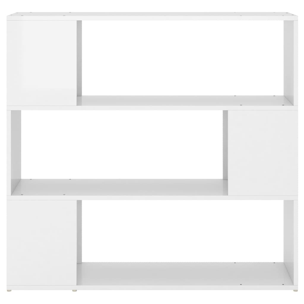 vidaXL Knjižna omara za razdelitev prostora sijaj bela 100x24x94 cm