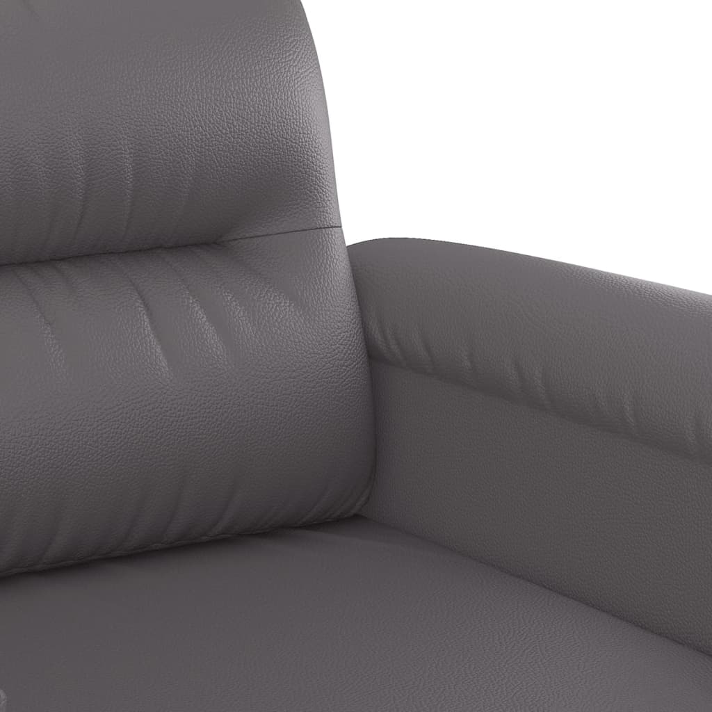 vidaXL Sedežna garnitura 2-delna z blazinami sivo umetno usnje