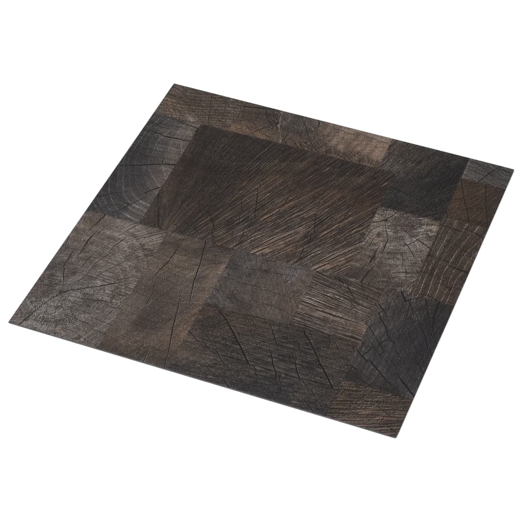 vidaXL PVC talna plošča samolepilna 5,11 m² lesena struktura rjava