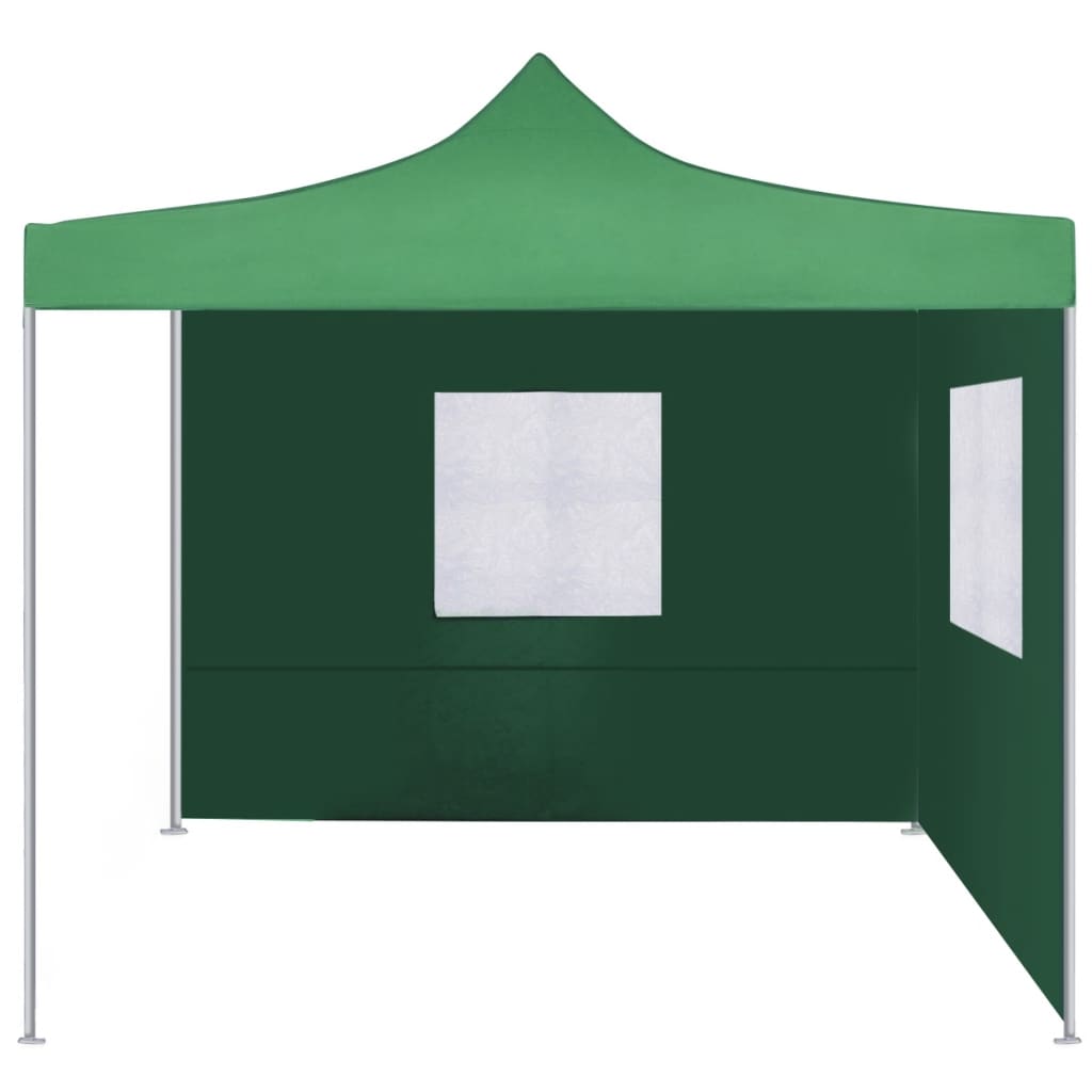 vidaXL Zložljiv šotor z 2 stenama 3x3 m zelene barve