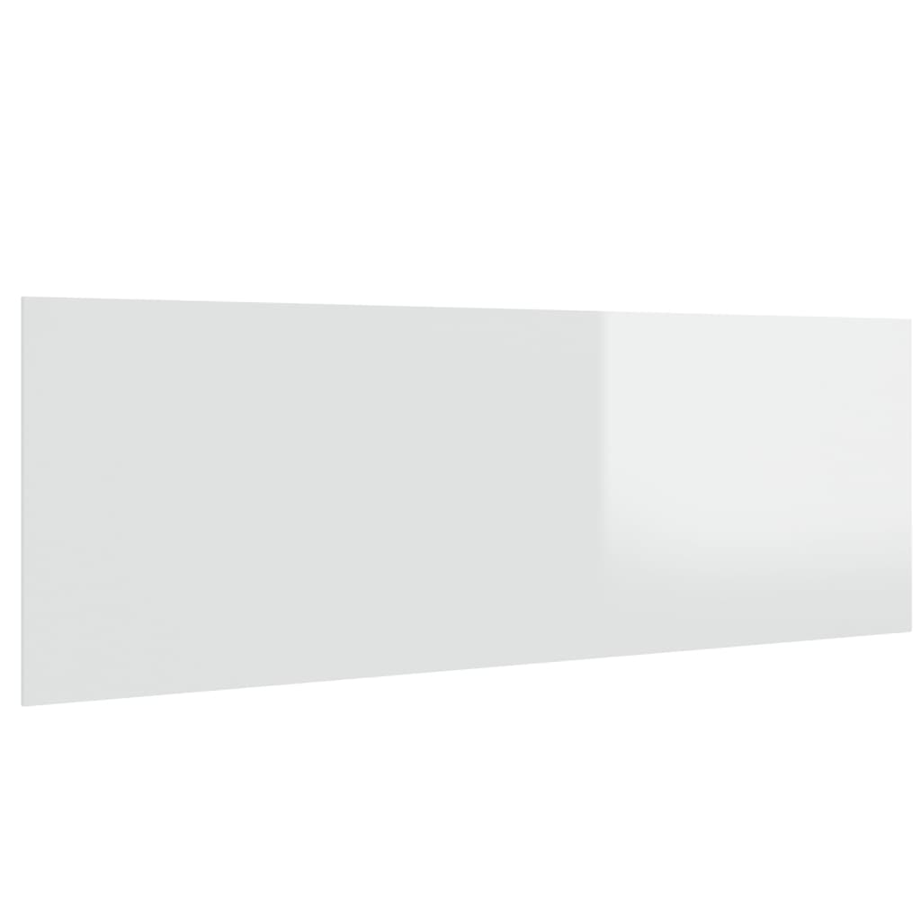 vidaXL Posteljno vzglavje visok sijaj belo 240x1,5x80 cm konstr. les