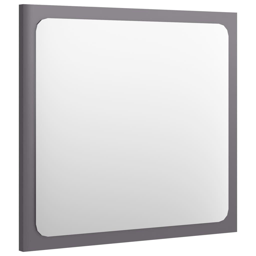 vidaXL Kopalniško ogledalo visok sijaj sivo 40x1,5x37 cm iverna pl.