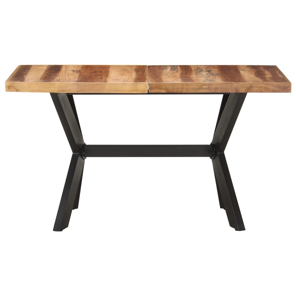 vidaXL Jedilna miza 140x70x75 cm trden les z medenim zaključkom