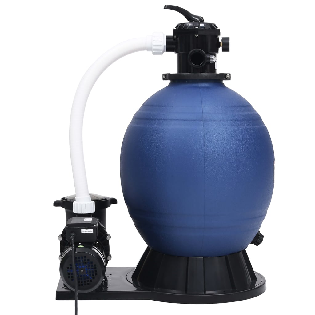 vidaXL Peščeni filter s 7-smernim ventilom in 1000 W črpalko