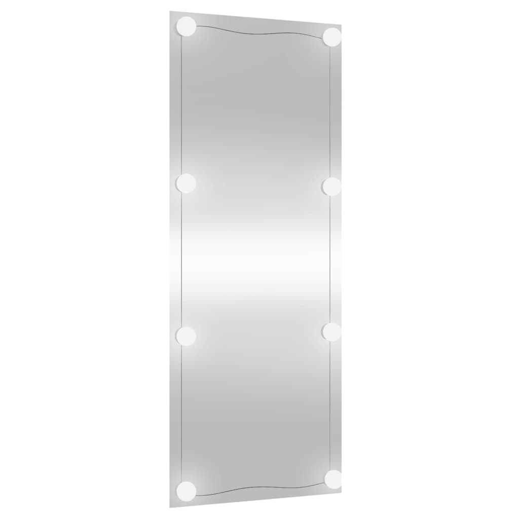 vidaXL Stensko ogledalo z LED lučmi 40x100 cm stekleni pravokotnik