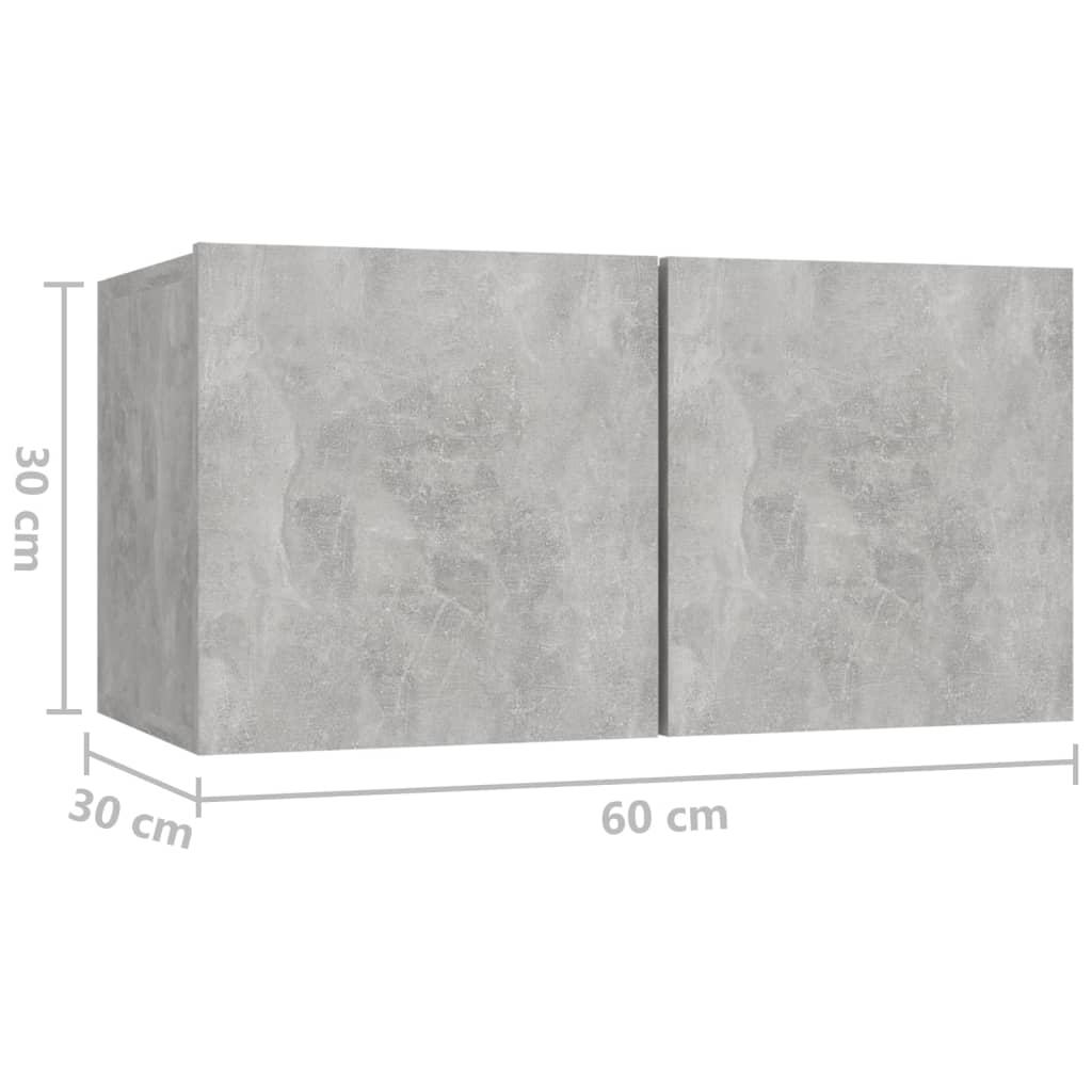 vidaXL Viseča TV omarica betonsko siva 60x30x30 cm