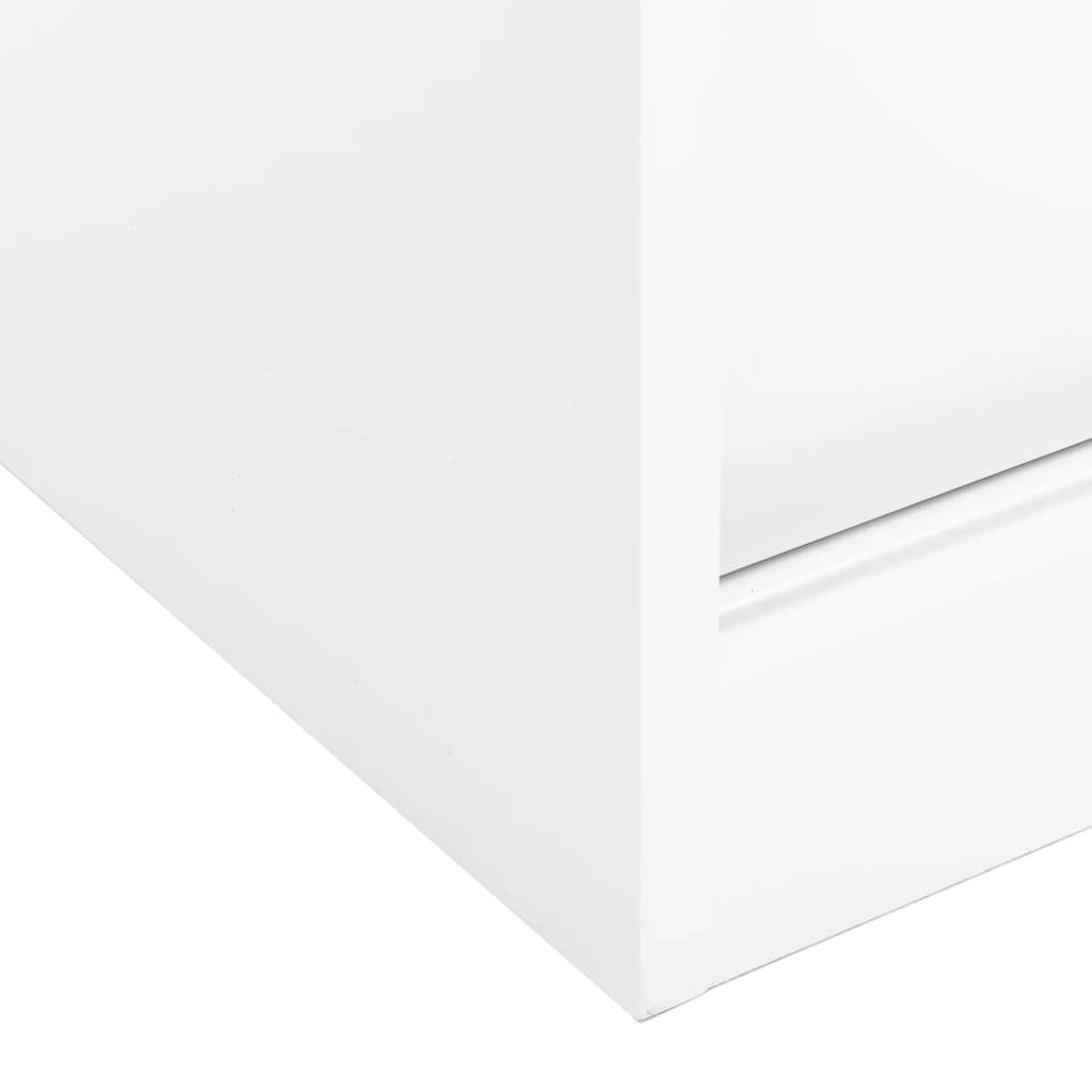 vidaXL Pisarniška omara z drsnimi vrati bela 90x40x90 cm jeklo