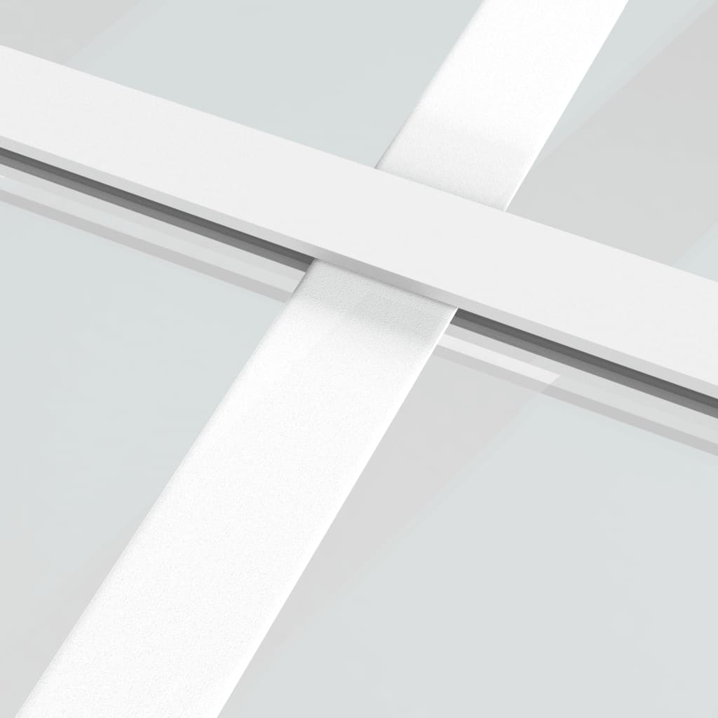 vidaXL Drsna vrata mlečno ESG steklo in aluminij 102,5x205 cm bela