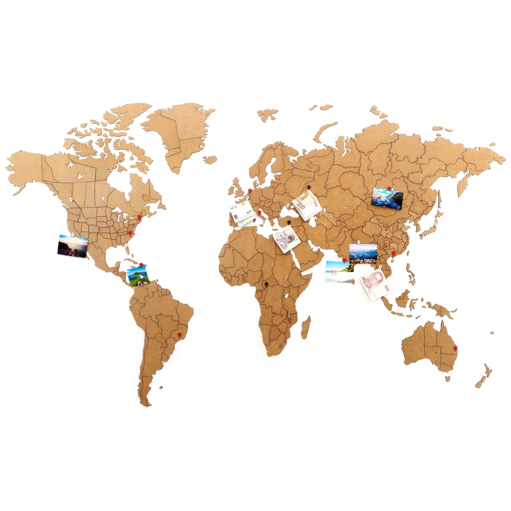 MiMi Innovations Zemljevid sveta Luxury sestavljanka rjav 150x90 cm