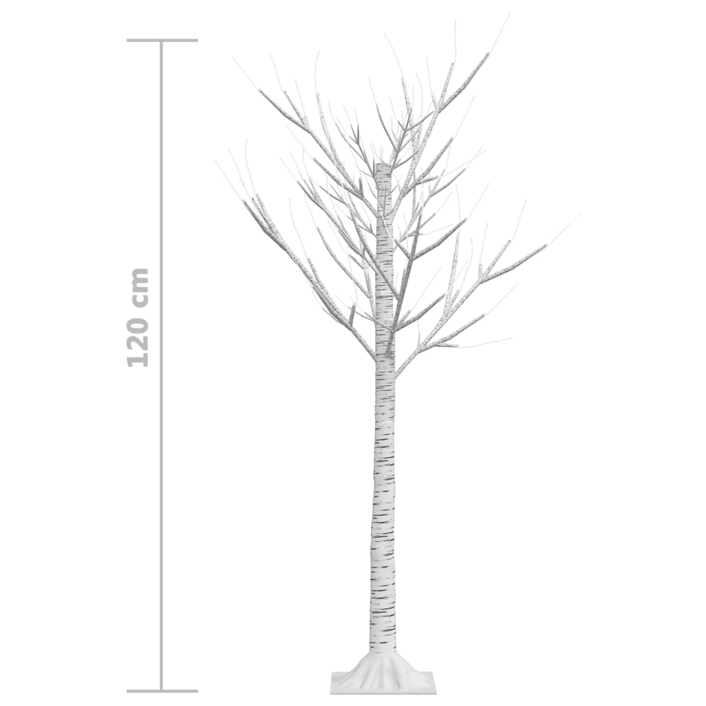 vidaXL Božično drevesce s 120 LED lučkami 1,2 m toplo belo vrba