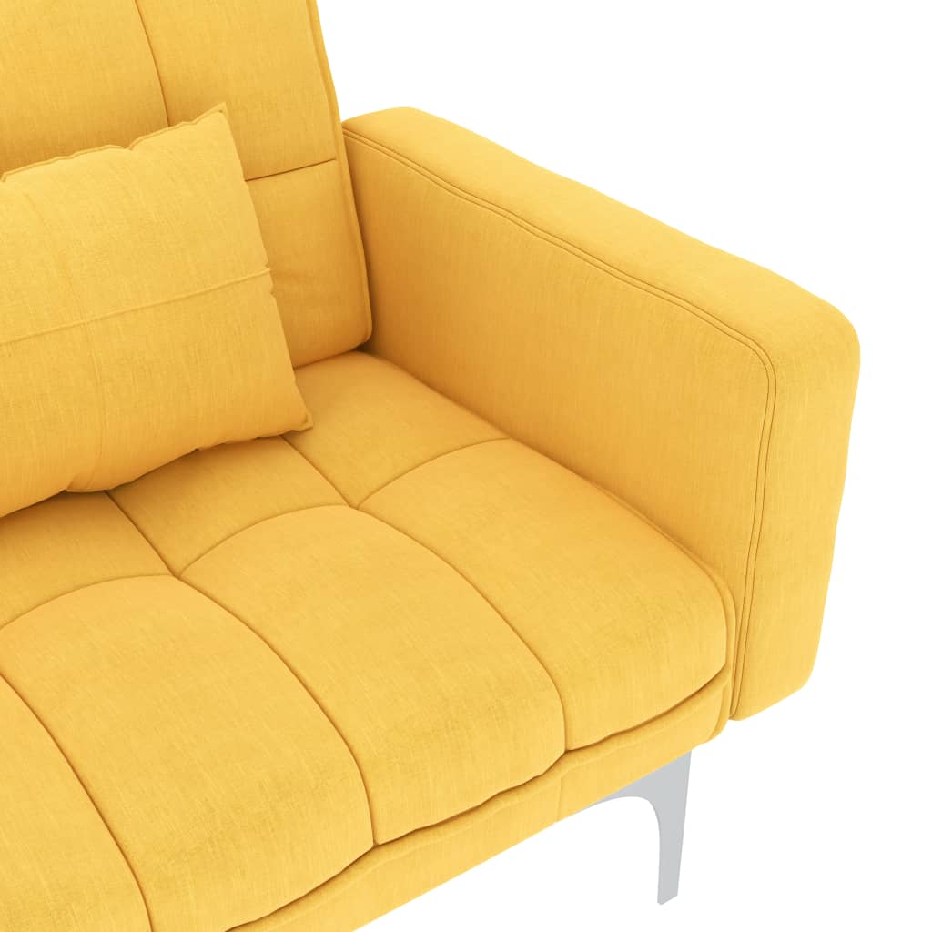 vidaXL Kavč z ležiščem rumeno blago