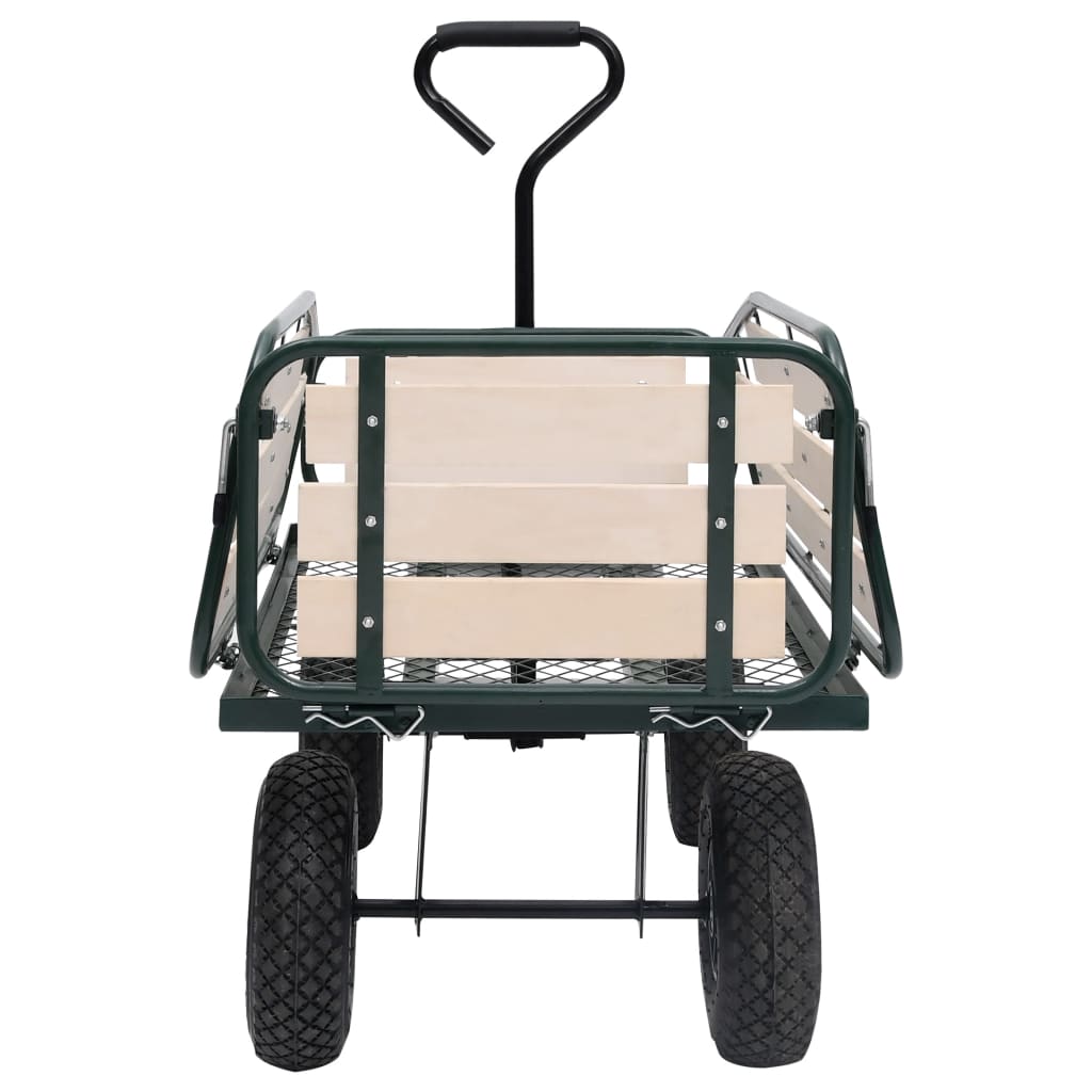 vidaXL Vrtni ročni voziček kovina in les 250 kg