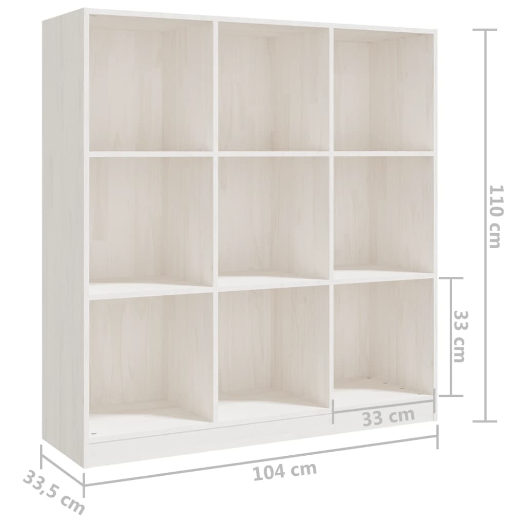 vidaXL Knjižna omara za razdelitev prostora bela 104x33,5x110 cm