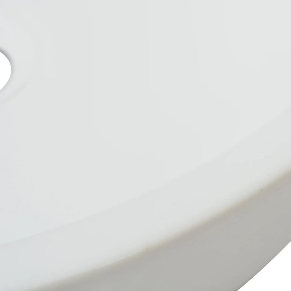 vidaXL Umivalnik Okrogel Keramičen Bele Barve 42x12 cm