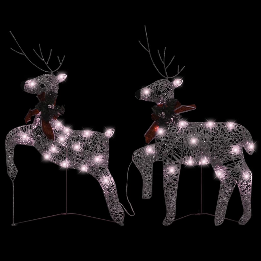 vidaXL Božični severni jeleni 2 kosa zlati 40 LED akril