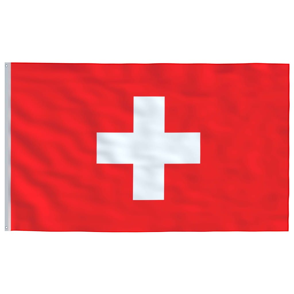 vidaXL Zastava Švice in drog 6,23 m aluminij