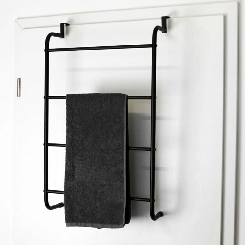 Bathroom Solutions Vratni obešalnik za brisače kovina črne barve