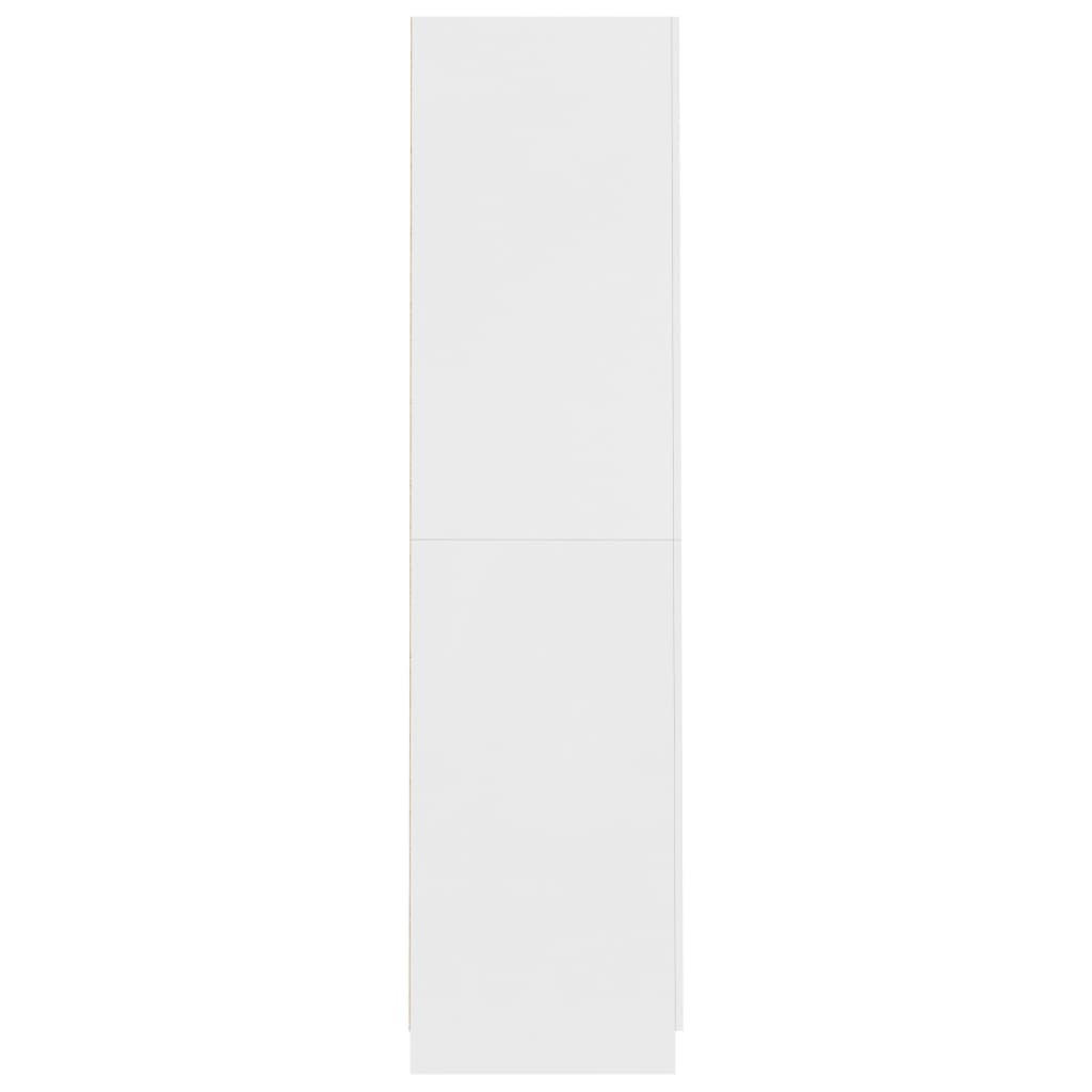vidaXL Garderobna omara bela 90x52x200 cm iverna plošča