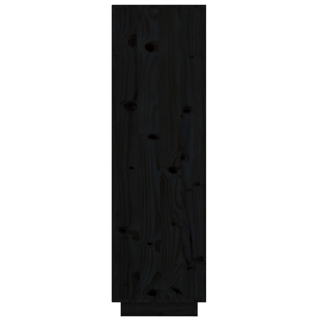 vidaXL Visoka omara črna 38x35x117 cm trdna borovina