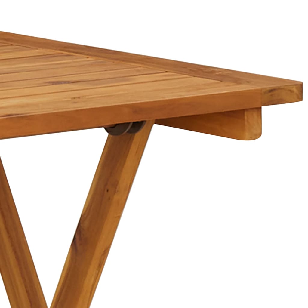 vidaXL Zložljiva vrtna miza 70x70x75 cm trden akacijev les