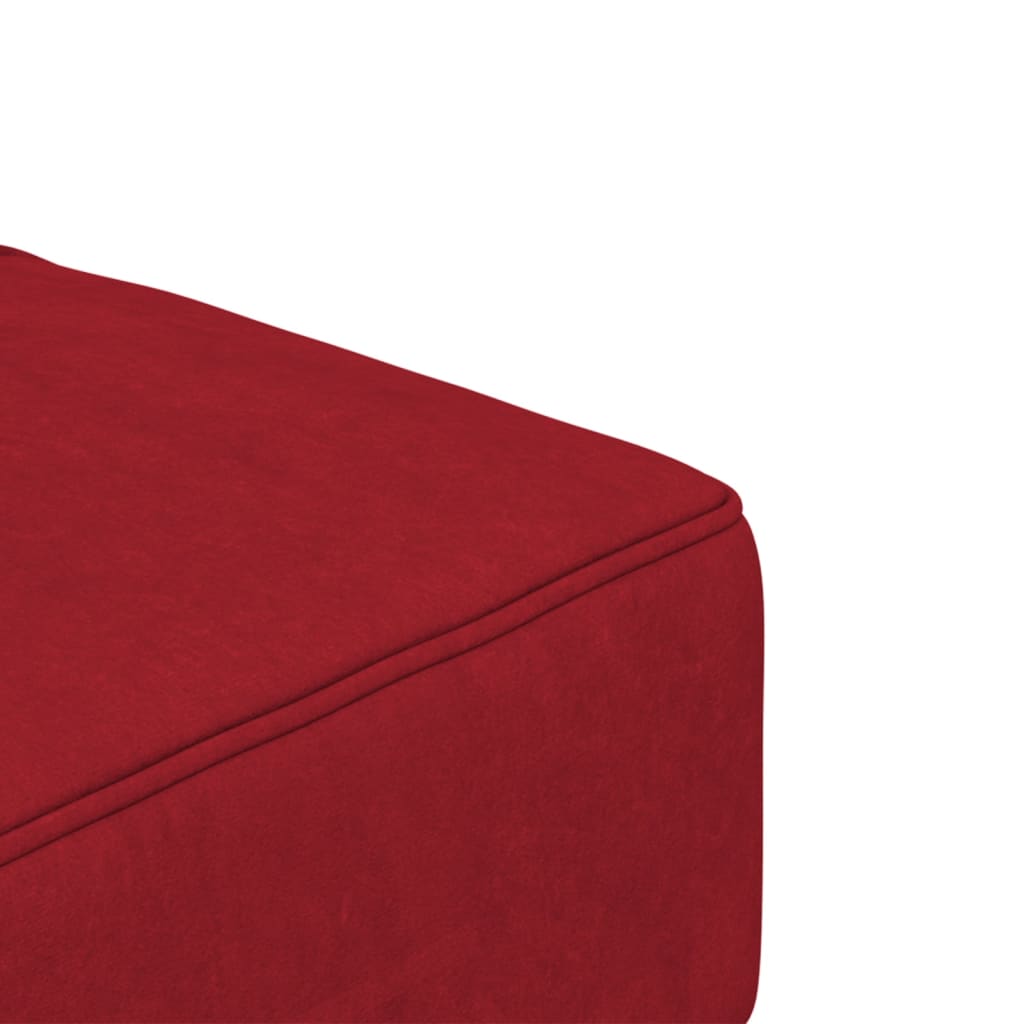 vidaXL Raztegljiv kavč dvosed z blazinama vinsko rdeč žamet