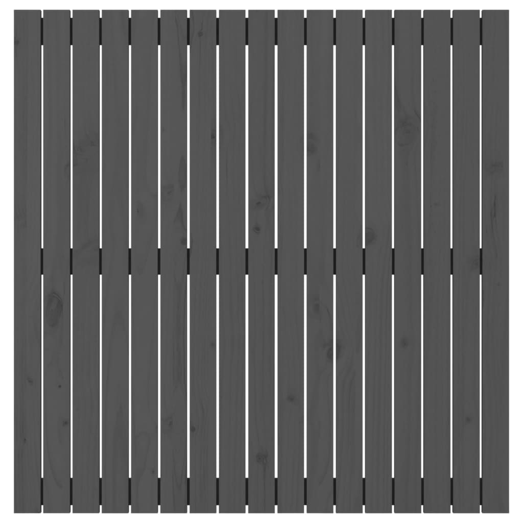 vidaXL Stensko posteljno vzglavje sivo 108x3x110 cm trdna borovina