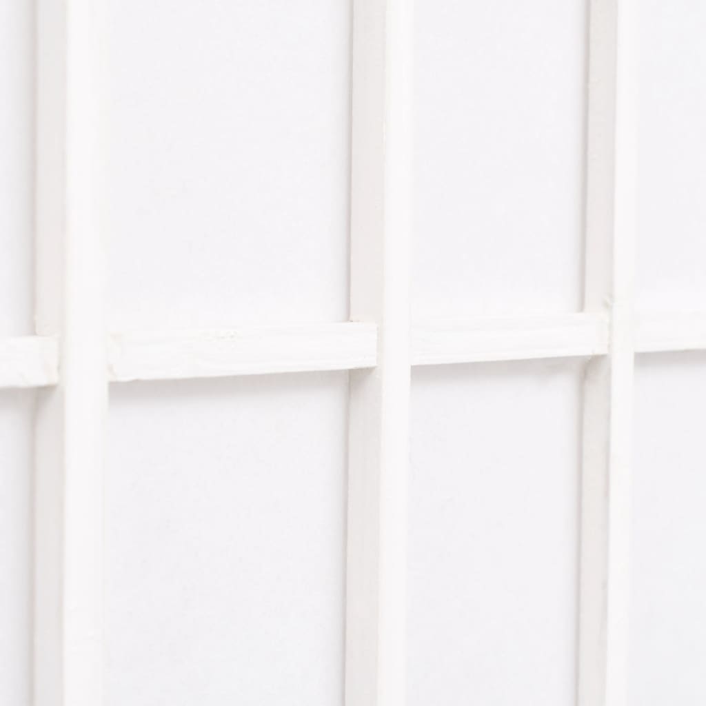 vidaXL Zložljiv 4-delni paravan japonski stil 160x170 cm bele barve