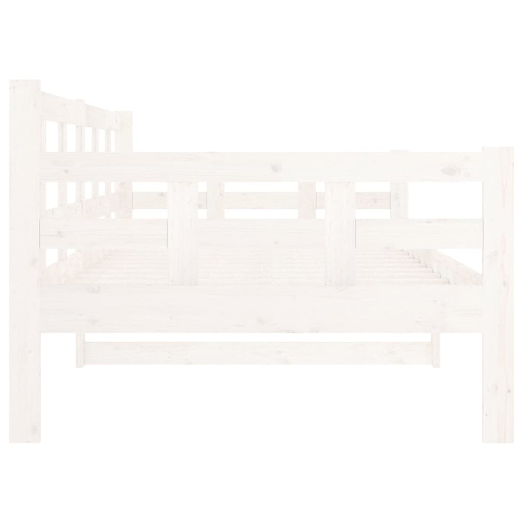 vidaXL Dnevna postelja bela trdna borovina 90x190 cm
