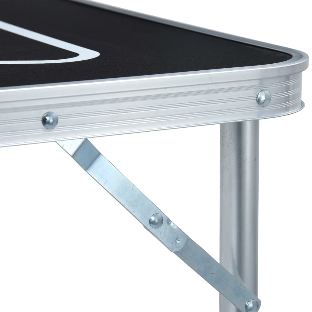 vidaXL Zložljiva miza za beer pong 240 cm črna