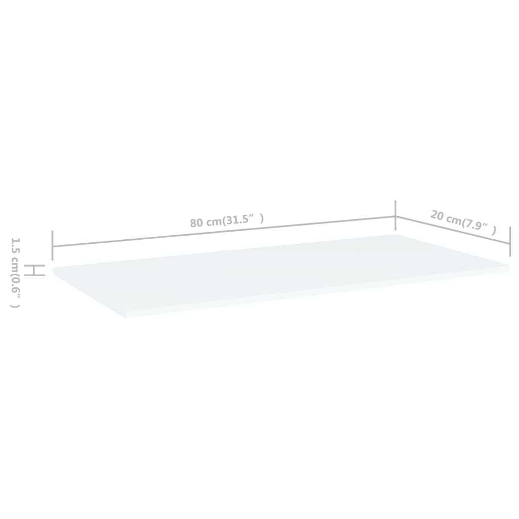 vidaXL Dodatne police za omaro 4 kosi bele 80x20x1,5 cm iverna plošča