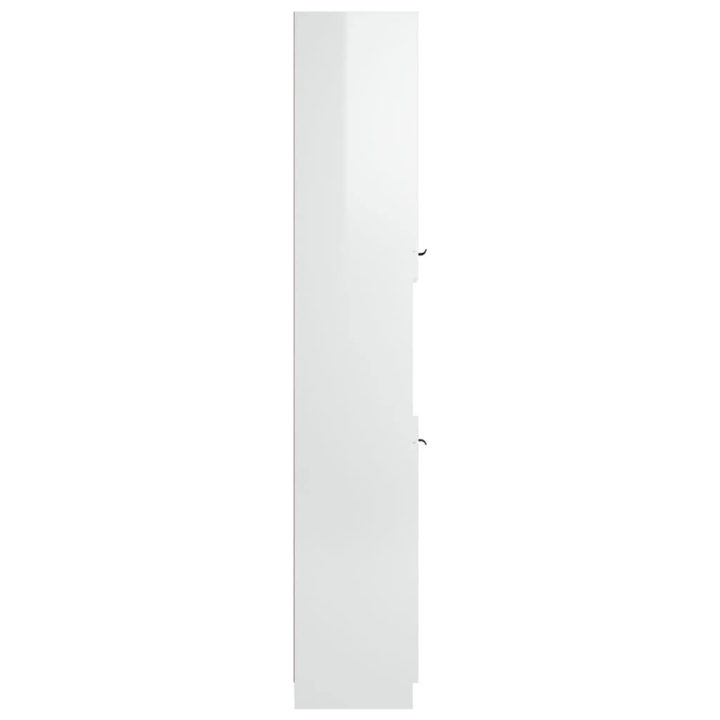 vidaXL Kopalniška omarica visok sijaj bela 32x34x188,5 cm konstr. les