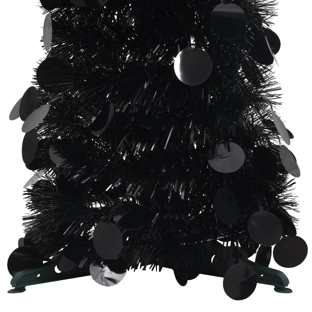 vidaXL Zložljiva umetna novoletna jelka črna 120 cm PET