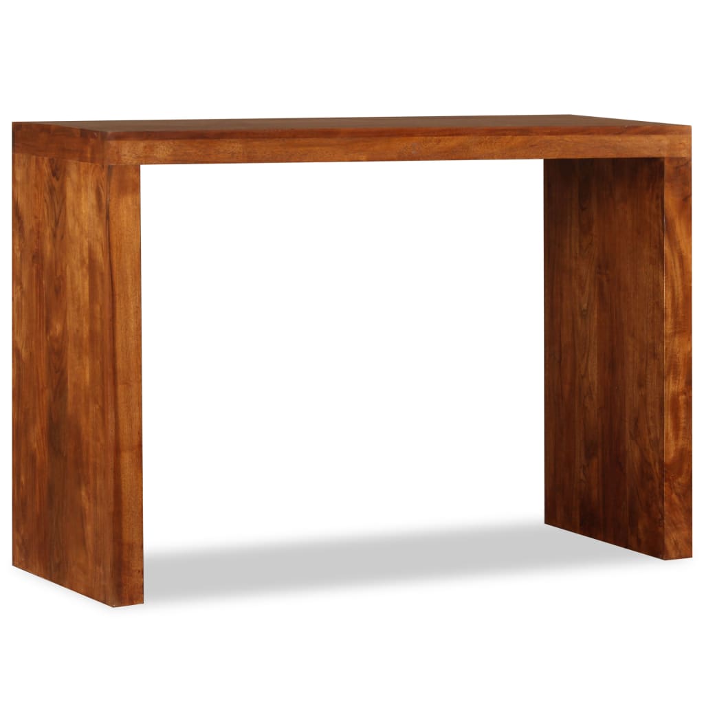 vidaXL Konzolna mizica iz trdnega lesa z medenim premazom 110x40x76 cm