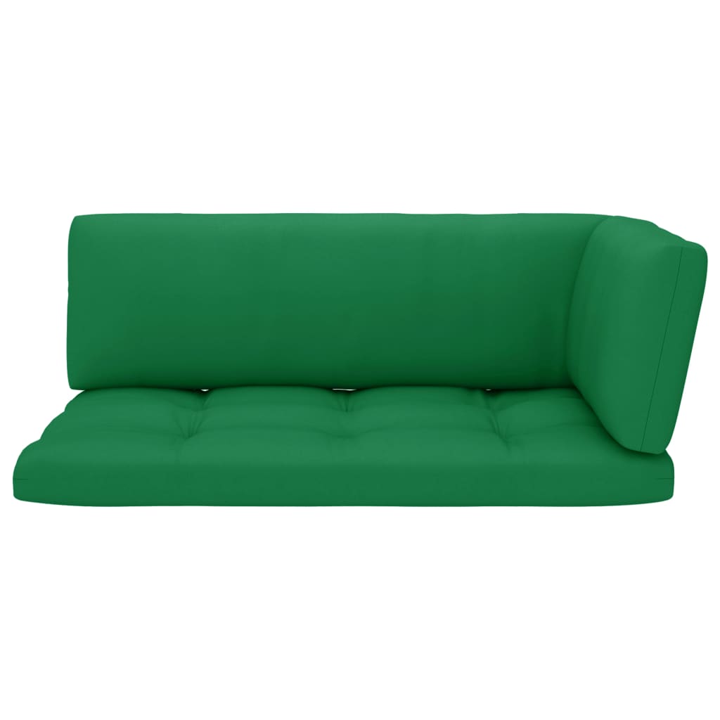 vidaXL Vrtni kotni kavč iz palet zelena impregnirana borovina