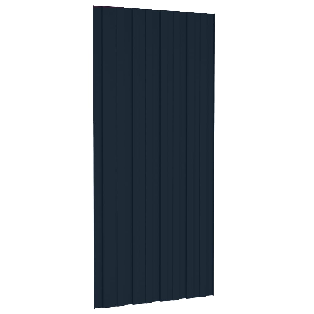 vidaXL Strešni paneli 12 kosov pocinkano jeklo antracitni 100x45 cm