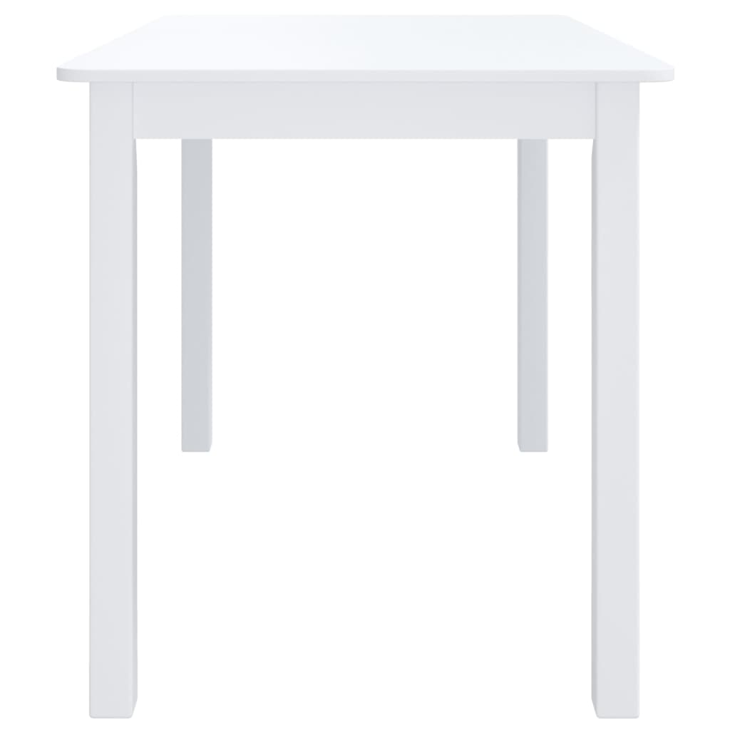 vidaXL Jedilna miza bela 114x71x75 cm trden les kavčukovca
